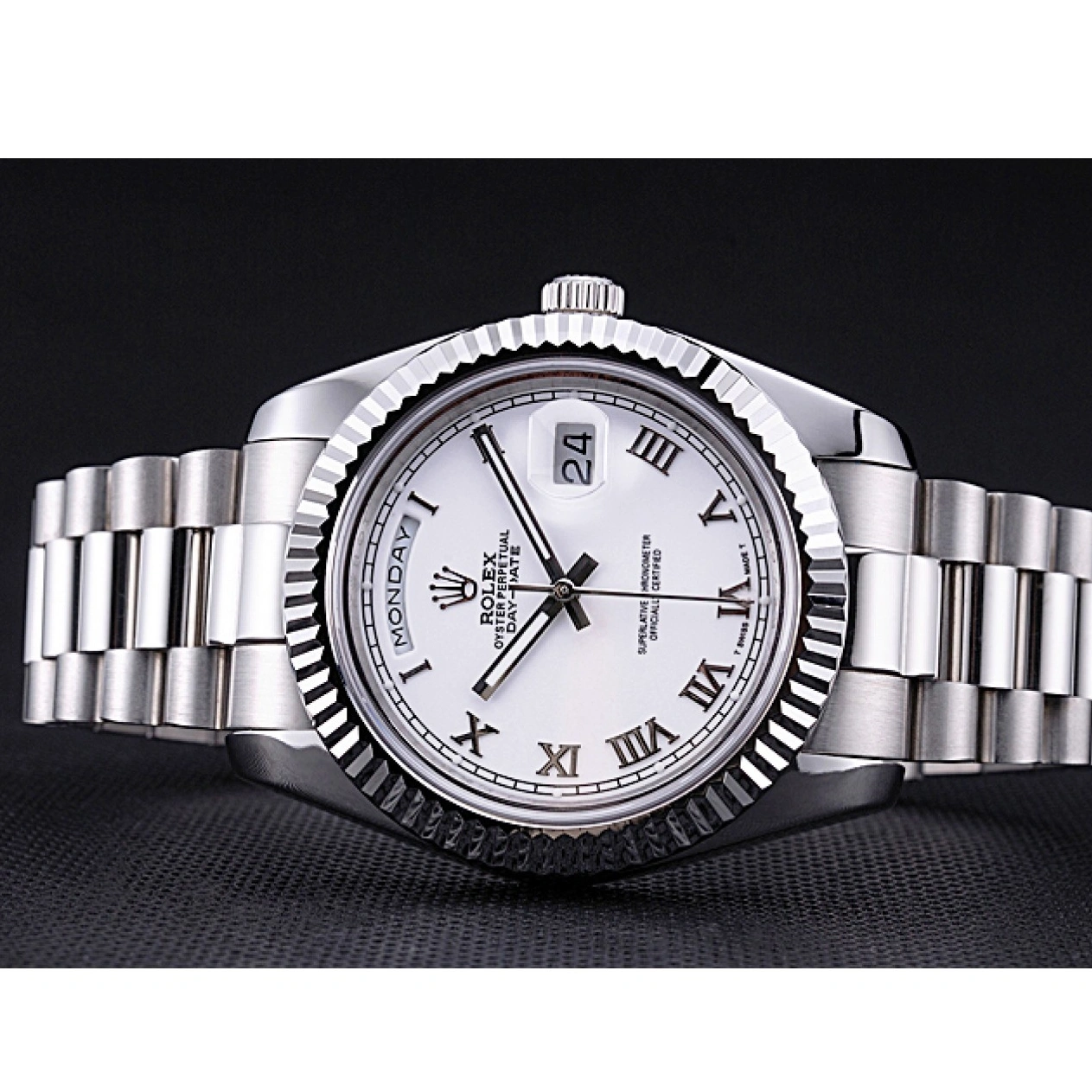 Aaa fake watches Bracelet White Stainless 622547 Dial Rolex Day-Date Steel 1026